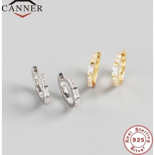 European and American Gold Silver color INS Crystal Zircon Small Hoop Earrings for Women 925 silver Earrings Fashion Jewelry