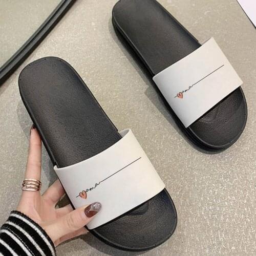 Gift For Mother Pink Love Heart 2021 Summer Fashion Open Toe Flip Flops Aesthetic Indoor Bedroom Home Shoes ladies