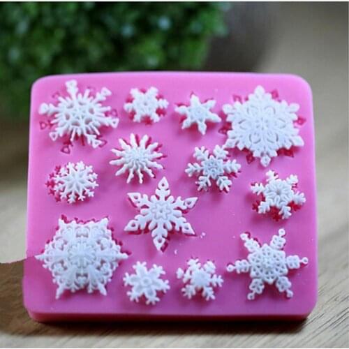 Snowflake Silicone Fondant Cake Mold Soap Chocolate Candy Mould DIY Decorating tool polymer clay molds