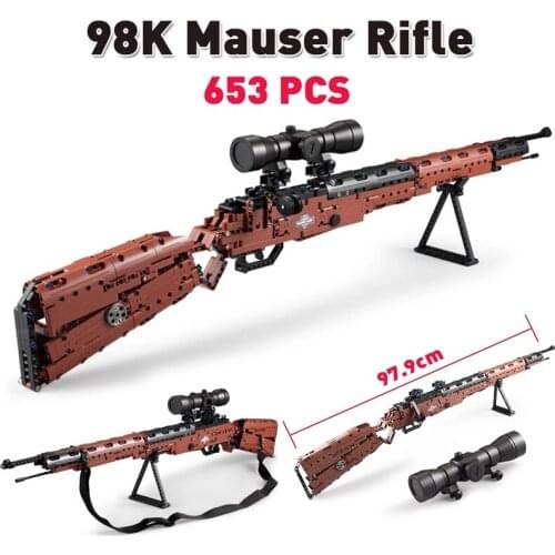 City WW2 Technical Blocks Military guns kar98k Desert Eagle Sniper gun Model Building Blocks Creative kids Toys DIY Gift