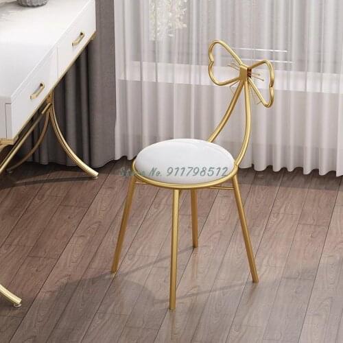 Modern minimalist girl bedroom dressing table stool butterfly backrest net red chair ins nail makeup stool light luxury
