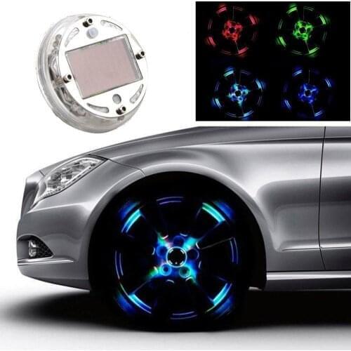 4 Mode Auto Car Solar Flash LED Wheel Hub Tire Tyre Valve Cap Signal Warning Car Truck Light Decorative Light