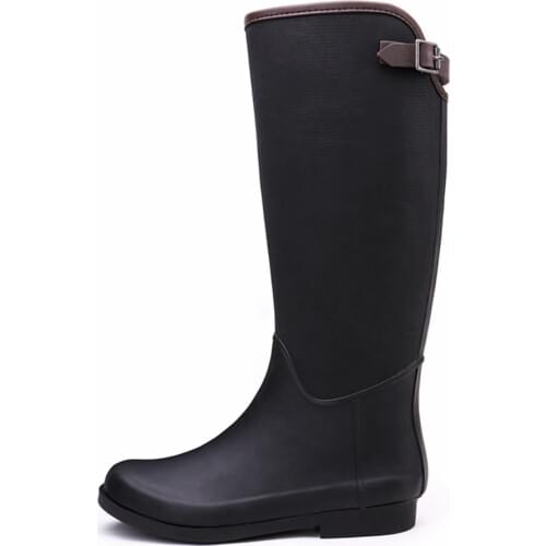 TONGPU Womens Knee-High Soft Rubber Rain Boots 251-596