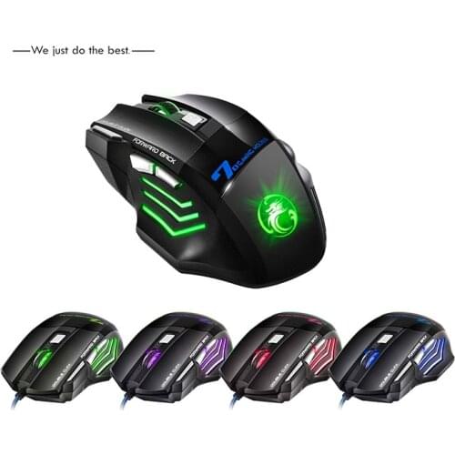 Universal X7 Computer Game Mouse Respiratory LED Backlight Gaming Mice X7 Double Click 7 Buttons USB Wired Optical Yellow