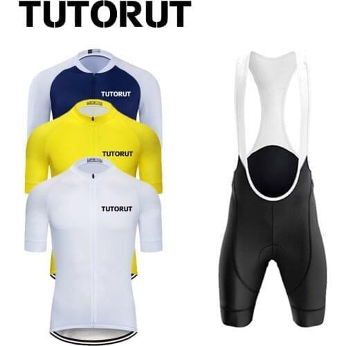 Cycling Jersey Set For Men Short Sleeve Summer Mountain Bicycle Clothes Quick Dry Bike Shirt With Reflective Strip And Pockets