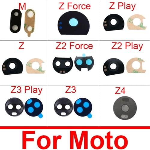 Rear Camera Glass Lens For Moto Motorola Z Z2 Z3 Z4 Play Force M Back Camera Glass Lens Cover With Adhensive Sticker Replacement