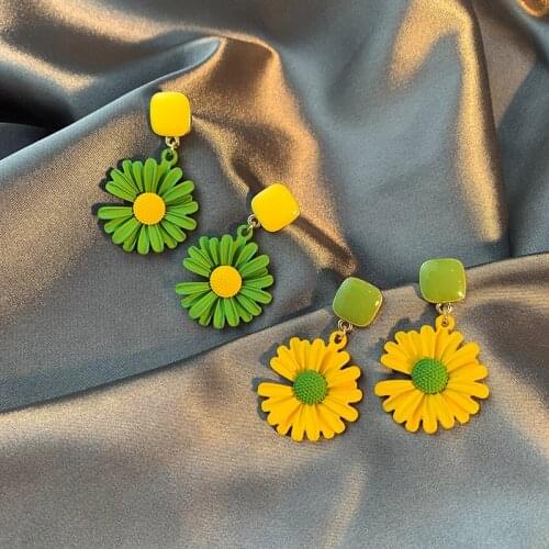 2020 New Trendy Flower Pendant Hanging Dangle Drop Earrings for Women Girl Wedding Party Gift Wholesale Pendientes Mujer