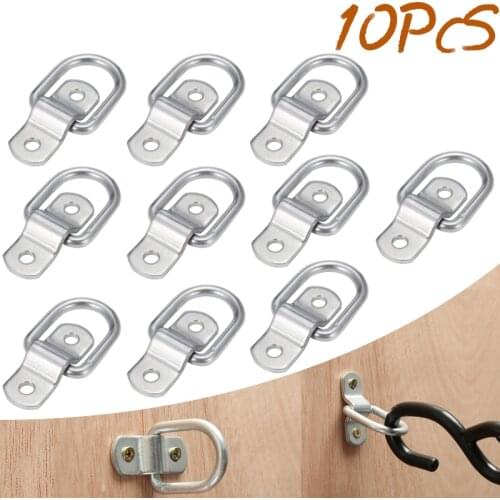 10 Pcs/kit Lashing Ring Staple Cleat Tie Down Trailers Trucks Auto Fastener For Vans Horsebox Boat Ropes