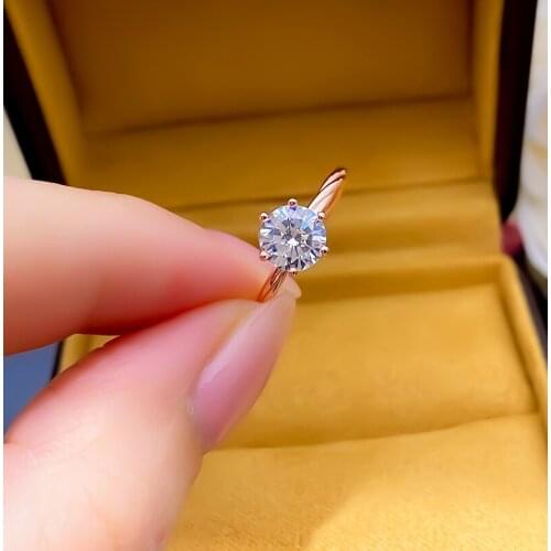 925 Sterling Silver Dazzling 0.8ct Simulated Moissanite Zirconia Diamond Rings Wonderful For Women Girls Ladys Gift