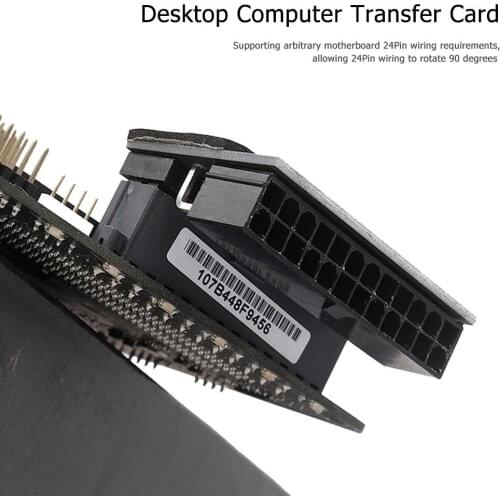 90 Degree Desktop Adapter Excellent ABS Plastics Prolonged Durable PC ATX 24Pin Female to 24Pin Male Motherboard Power