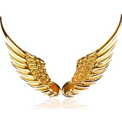 Car Auto Sticker 3D Stereo Metal Angel Wing Emblems Car Decoration with Decals Emblem Chrome Car 3D Big Wings Car Sticker
