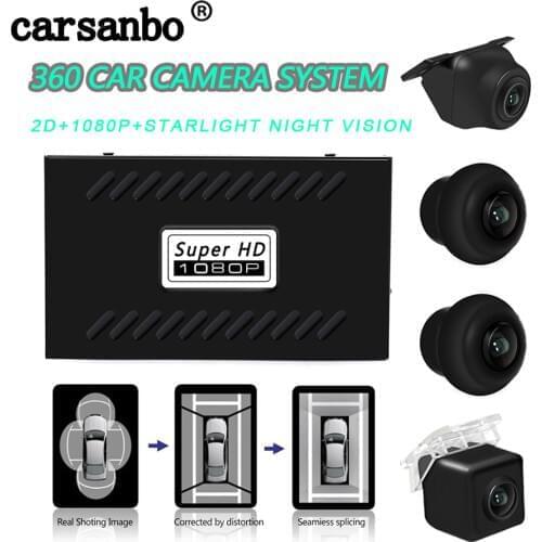 Carsanbo Car DVR 2D 4Camera Parking Reverse View Panoramic System HD 720P 360 Surround View System Universal Seamless Recording