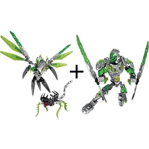 BIONICLE Uxar Creature of Jungle+Lewa Jungle Keepter Action Figure Building Block Robot Toys Compatible Major Brand 71300+71305