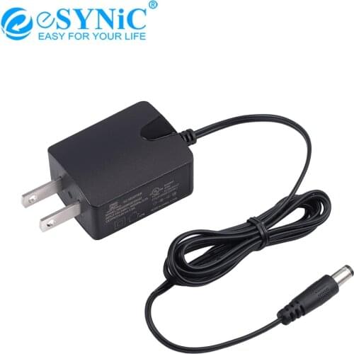 ESYNiC 5V/ 1A US Power Supply Adapter AC Power Adapter Transformers Wall Charger With 5.5mm Plug 1.2m Power Cable For DAC CCTV