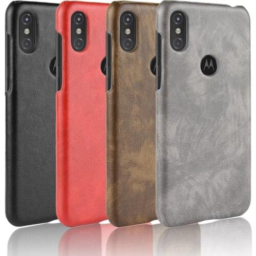 UCases For Motorola Moto One Case Litchi Skin Pattern PU Leather and PC Book Cover For Motorola One / P30 Play Phone Case 5.9"