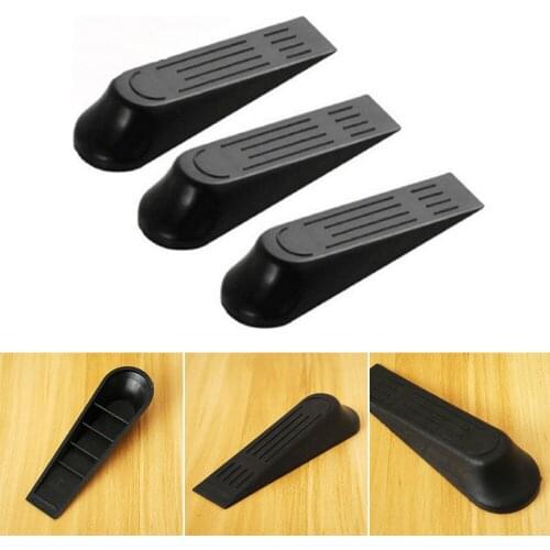 Door Stop Stoppers Wedge Shockproof Crash Baby Safety Protector Home Decor Door Stop Security Non-Slip Black for Office Home