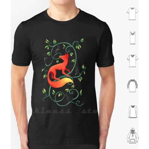 Bunnies And A Fox T Shirt Custom Design Print Cute Little Rabbit Hare Bunny Fox Hunt Prey Animal Nature Wine Floral Funny