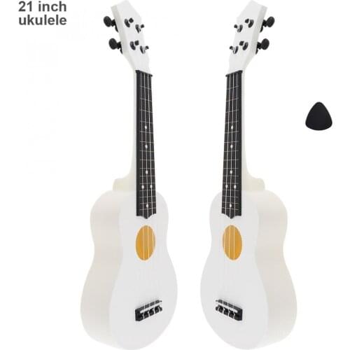 21 Inch Soprano Ukulele 15 Fret ABS Material 4 Strings Hawaii Guitar with Pick for Kids and Music Beginner