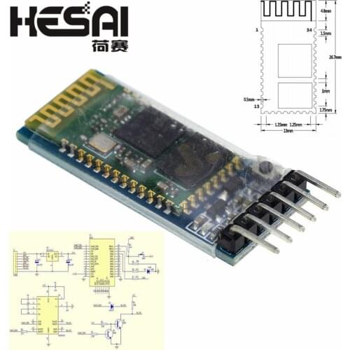 HC05 HC-05 Master-slave 6pin JY-MCU Anti-reverse, Integrated Bluetooth Serial Pass-through Module, Wireless Serial