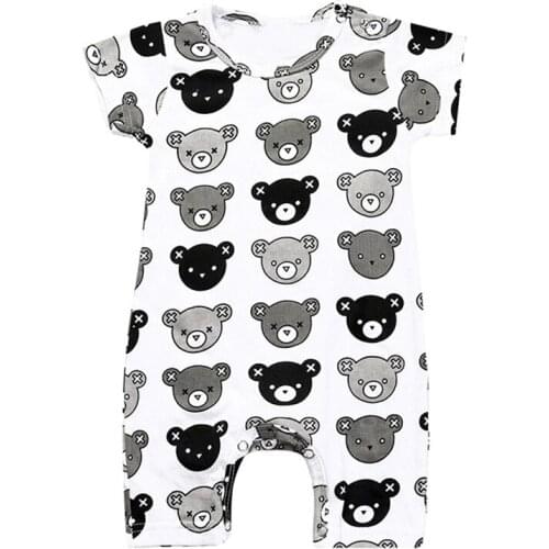 Childrens Clothing Baby Overall Short Sleeve Cartoon Bear Jumpsuit Overalls Newborn Rompers Baby Boy Girl Clothes