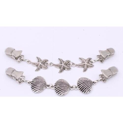 Korean version of high-end jewelry open folder fashion shell starfish sweater clip clothing buckle
