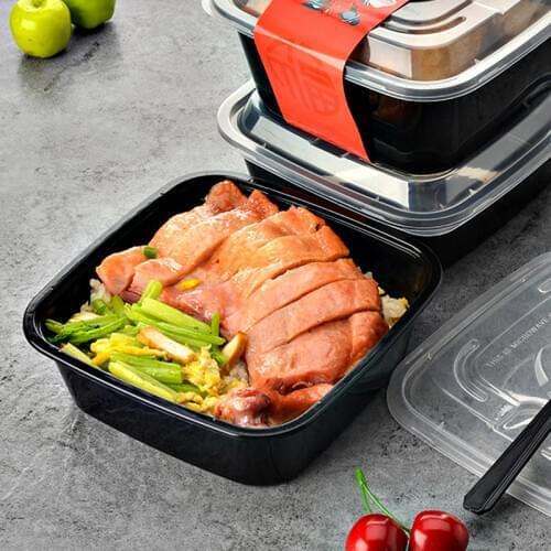 Lunch Box Salad Box Soup Bowl With Lid Food Grade PP Square Dinner Box Take-out Packing Case Food Container Microwave Available