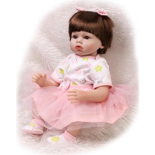 22inch 55cm reborn baby doll silicone vinyl soft real touch lifelike newborn baby Christmas presents to baby girls