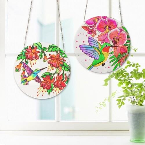 Hot Sale Indoor Outdoor Decor Hummingbird Color Hanging Pendant Garden Window Decoration Dropship