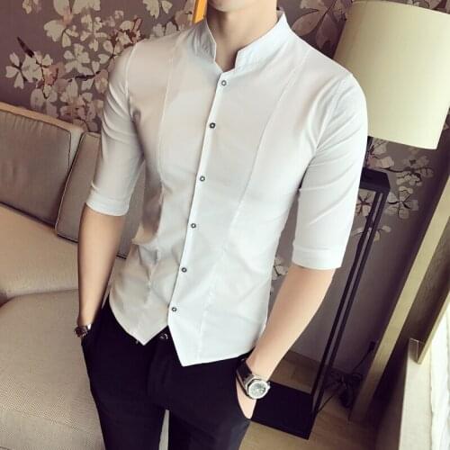 Mens Half Sleeve Summer Designer Club Social Luxury Shirt Men Summer Shirts Harujuku Dress Korean Slim-fit Mens Shirt