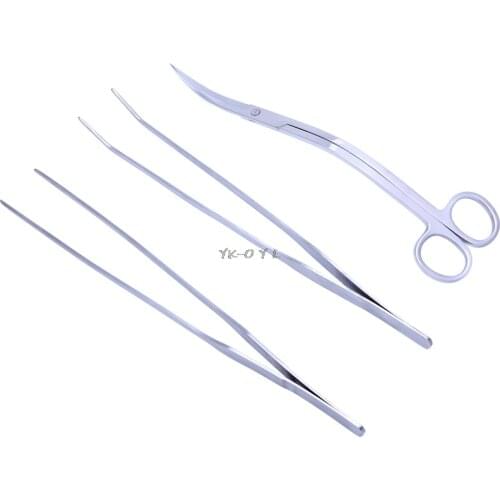 3in1 Aquarium Aquatic Live Plants Long Handle Tweezers Scissor Trim Tool Kit Set, Practical Aquarium Fish Tank Supplies