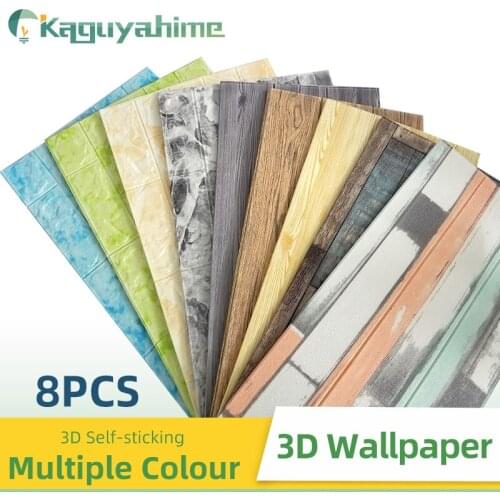 K-RU 8Pcs/Lot Wall Stickers 3D Self-Adhesive Foam Brick Wallpaper DIY Decor Waterproof For Living Room Background Wallpapers