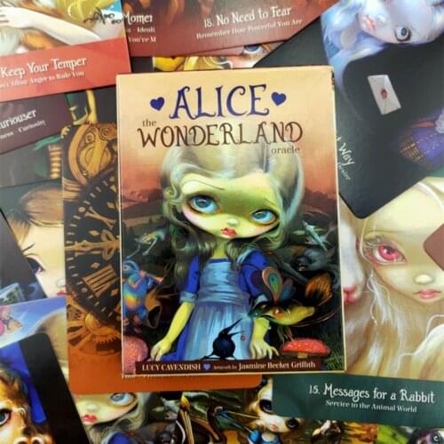 2021 New Alice The Wonderland Oracle Cards Full English 45 Cards Deck Tarot Board Game