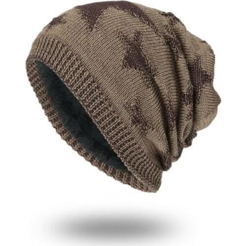 New Warm Beanie Star Shape Knitted Skullies Beanies Winter Hats For Women Men Caps Gorras Bonnet Thick Hat Plus Velvet Turban