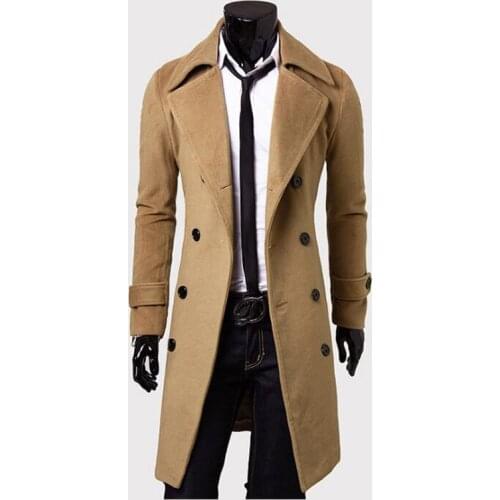 2020 New Arrivals Autumn Winter Men Double Breasted Wool Trench Coat Cool Mens Long Coat Top Quality Male Overcoat