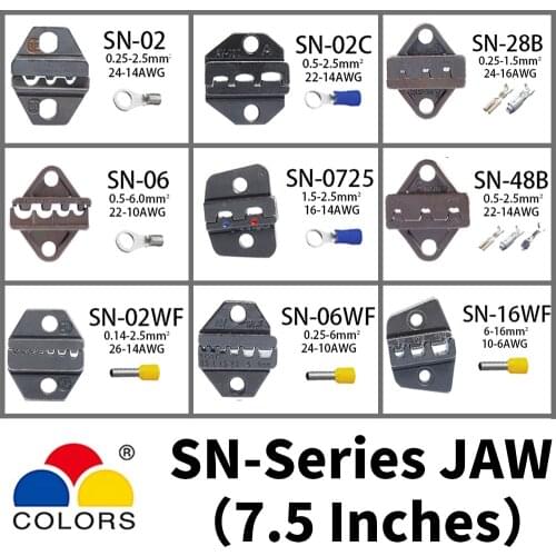 Crimp Pliers Jaws Plug DuPont Insulated Terminals Adapter Crimping Tool Replaceable Dies Sets For Crimper Plug/tube/Insulated SN