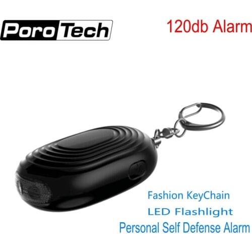 Wholesale 2018 Newest mini LED flashlight personal alarm keychain emergency Self Defense alarm for women kids as a car key chain