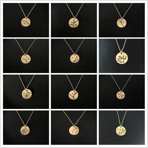 Aries Taurus Gemini Cancer Leo Virgo Libra Scorpio Sagittarius Capricorn Aquarius Pisces Horoscope Constellation Necklace