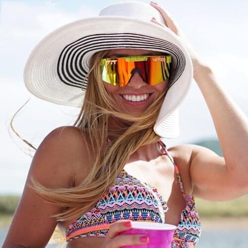 Pit viper flat top eyewear tr90 blue frame mirrored lens windproof sport fashion polarized men sunglasses for woman uv400 de sol