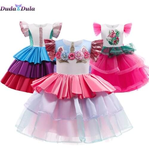 Mermaid Dress Ariel Princess Dress Christmas Girls Unicorn Dress Baby Girl Birthday Party Ball Gown Kids Cosplay Horse Clothes