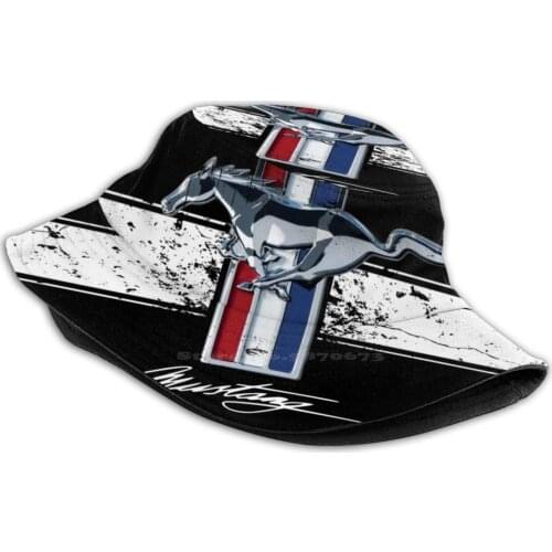 Retro Logo - Stripes - Distressed Korean Caps Funny Beach Bucket Hats Automobile Autonaut Black Car Cars Classic Classic Car