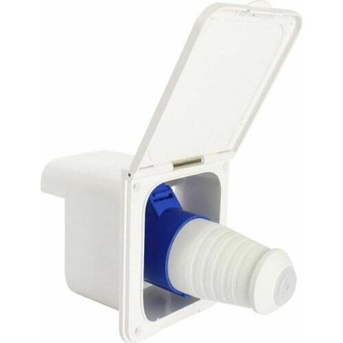 RV Camper 32A White External Flush Hook Up Waterproof Plug Socket