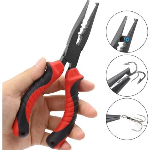 Fishing Pliers Fishing Tools Non-slip Braided Line Cutter Multifunctional High Carbon Steel Fish Crimping Scissors Hook Remover
