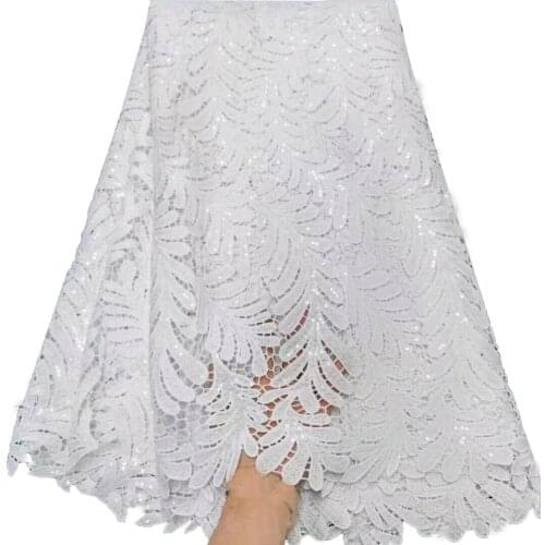 Silk Milk Water soluble lace with Sequins High Quality African Lace Fabric New VQX002 Silk French Lace Fabric party dress