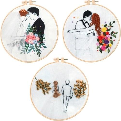 Wedding Embroidery Starter Kit for Beginners, Modern Embroidery Kits, Contains all Embroidery Tools, English Description