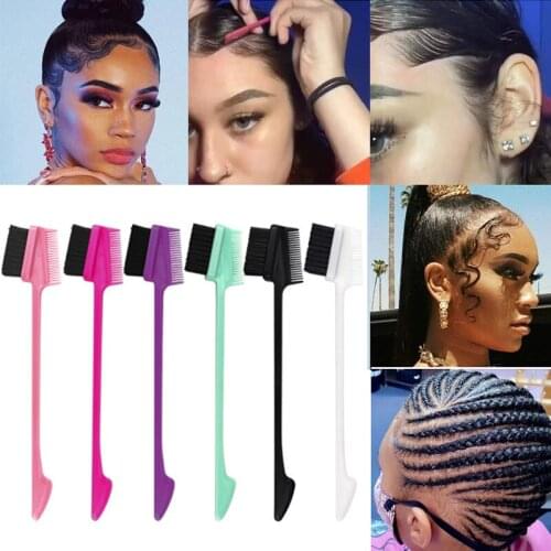 Hair Care Hair Edge Control Eyebrow Gel Brush Hairdressing Hair Dye Brushes Three Sided Comb Salon Supply New Makeup Tool