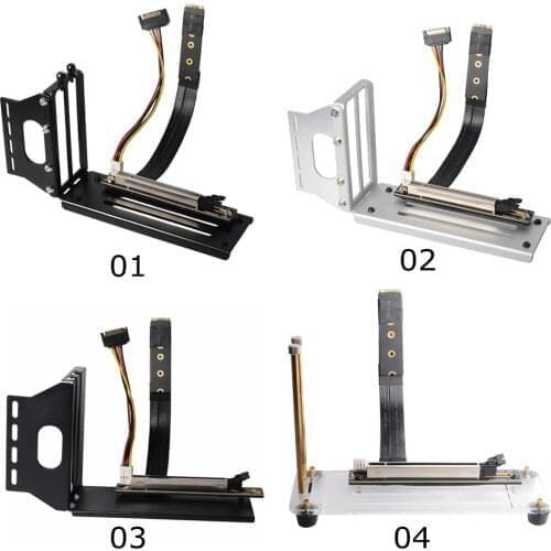 PCIe x16 Graphics Card Vertical Bracket GPU Holder & M.2 NVMe M-Key to PCI-E 3.0 16x Riser Adapter Extension Cable 10~100CM