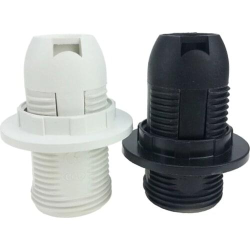 Wholesale White black CE 2A 250V E14 full mouth Plastic screw cap Lamp Head Table LED Bulb base Lampholder Socket