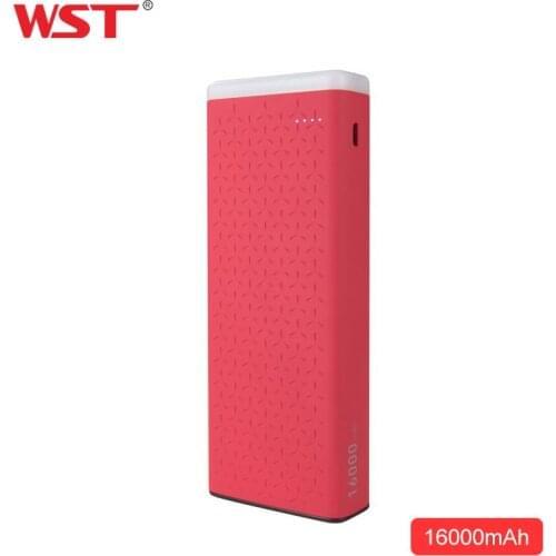 WST Original Brand Power Bank 16000mAh High Capacity External Batteries For Mobile Illumination Design Quick Charge Powerbank