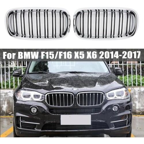 Top Quality A Pair Kidney Grill Racing Grille For BMW F15/F16 X5 X6 2014 2015 2016 2017 Car Tuning Front Grills Accessories