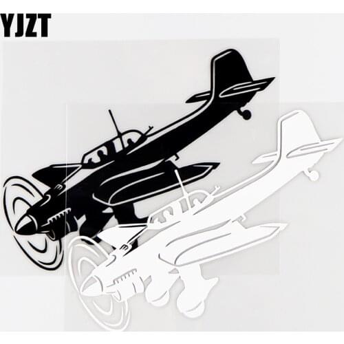 YJZT 14.5×11.5CM High Quality Car Sticker Aircraft Positive Fighter War Cool Vinyl Decal Black / Silver 10A-0546